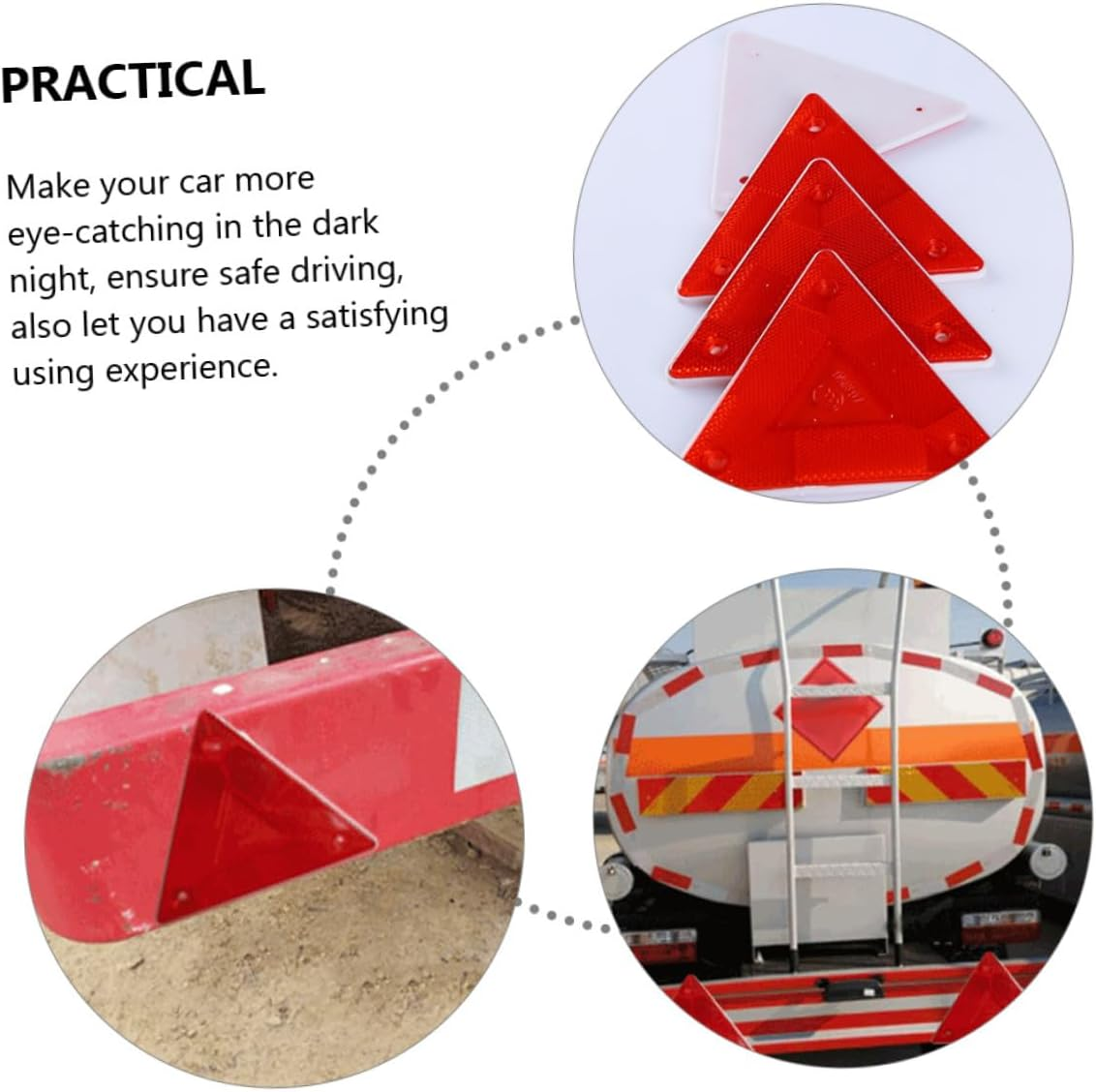 10Pcs Car Reflectors Truck Plastic Warning Sign Reflectors for Vehicle Safety at Night Rainy Roads image number 1