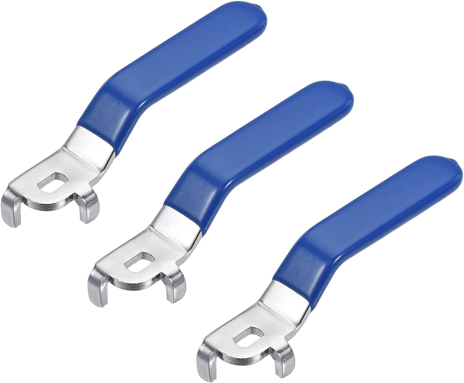 3Pcs Blue Lever Handle for Ball Valve Total Length 93Mm,Hole Size 5X8Mm,Hole Thickness 2Mm（5X8X2Mm）