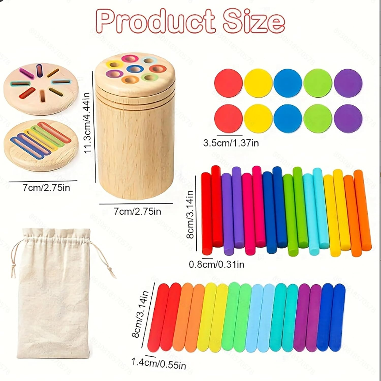 Montessori Wooden Color Sorting Toy for Toddlers 1-3 &ndash; Educational Sensory Matching Game for Fine Motor Skills Development image number 5