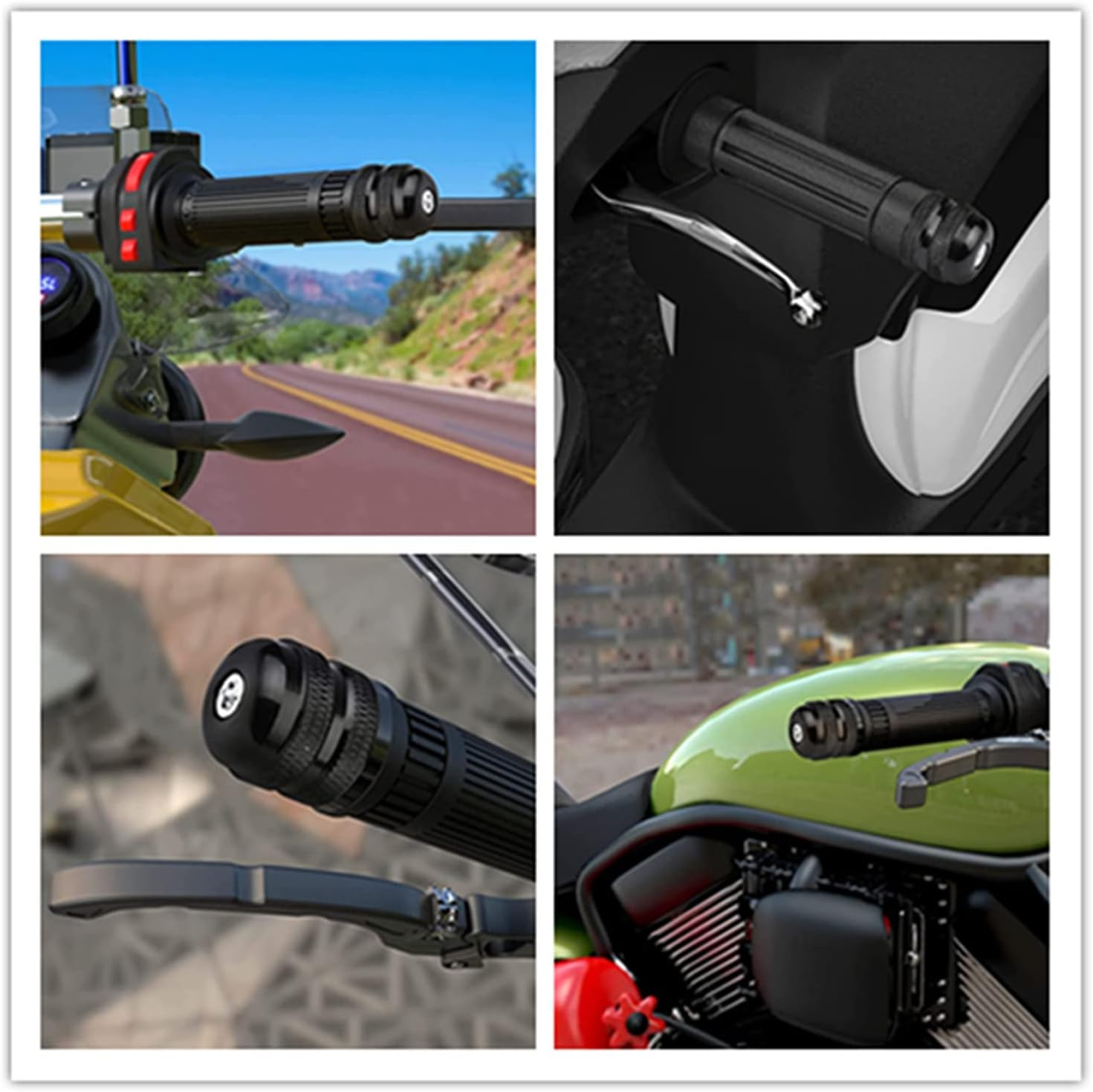 1 Pair of Motorcycle Bar End Plugs Universal for 7/8 Inch 22Mm Motorcycle Handlebar anti Vibration Aluminium Alloy Black Motorbike Accessories for Most Motorbike (Black) image number 2