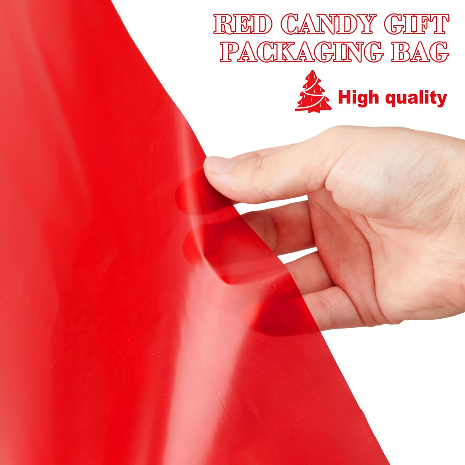 Tigeen Clear Cellophane Wrap Roll with 6 Rolls Ribbons, 16'' X 100 Ft 2.3 Mil Translucent Thick Cellophane Paper for Candy Baskets Packaging for Birthday Party Gifts(Red) image number 4