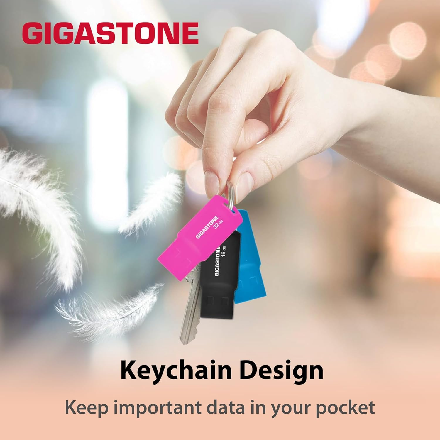 Gigastone V70 64GB 10-Pack USB 2.0 Flash Drive Thumb Drive Memory Stick Pen Drive Capless Retractable Design image number 5