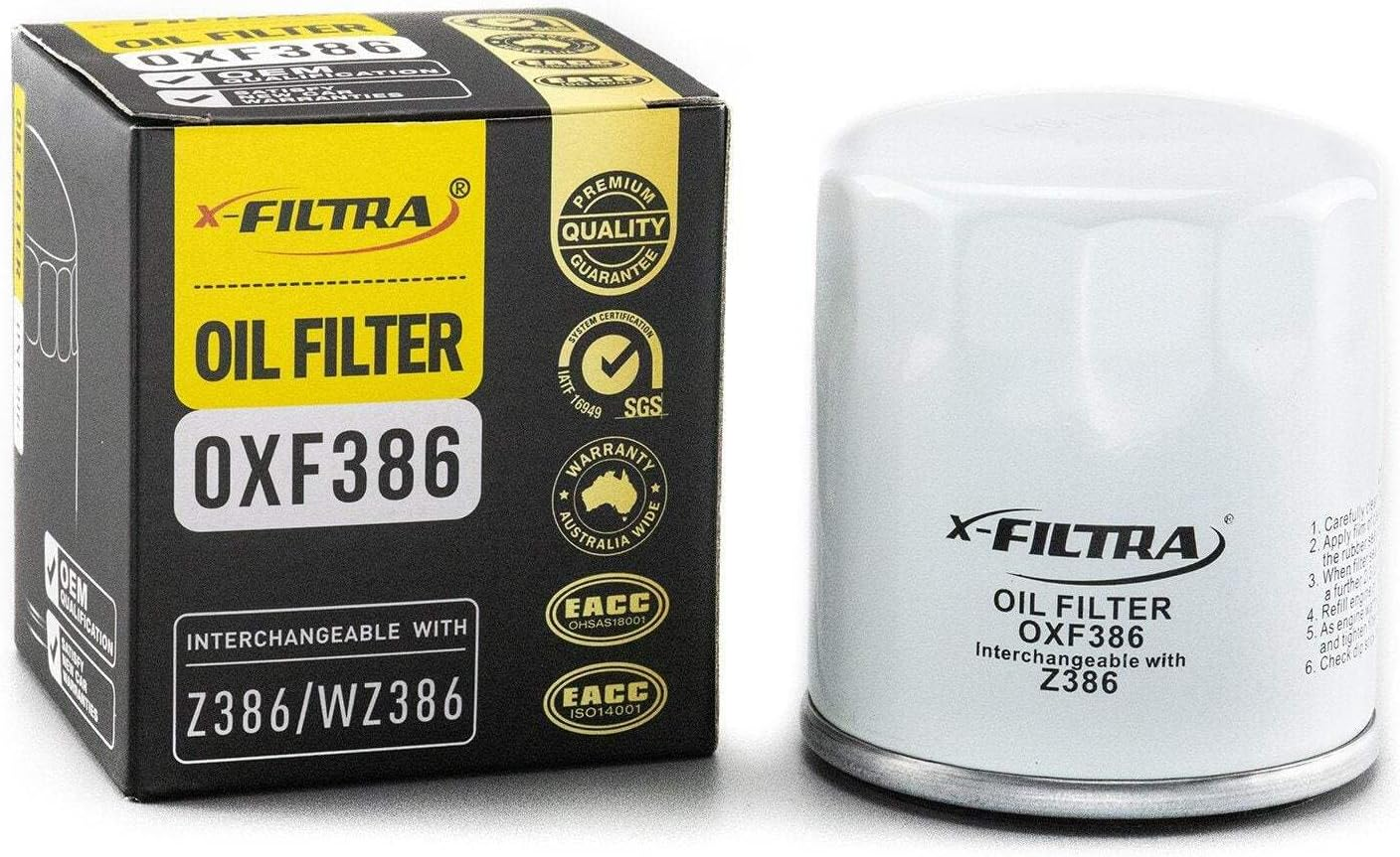 X-Filtra OXF386 Oil Filter Compatible with Z386 WZ386NM 90915-YZZA3 W 68/3