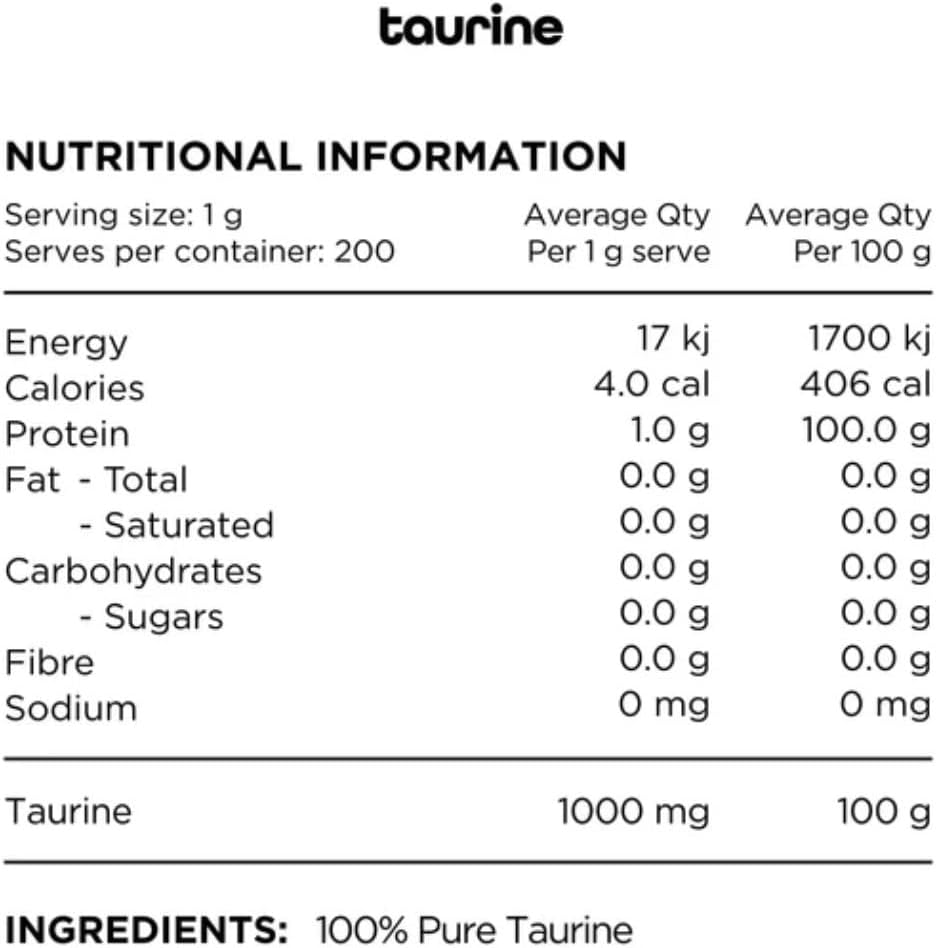 Switch Nutrition Taurine 200Gm Unflavoured 200 Serves image number 1