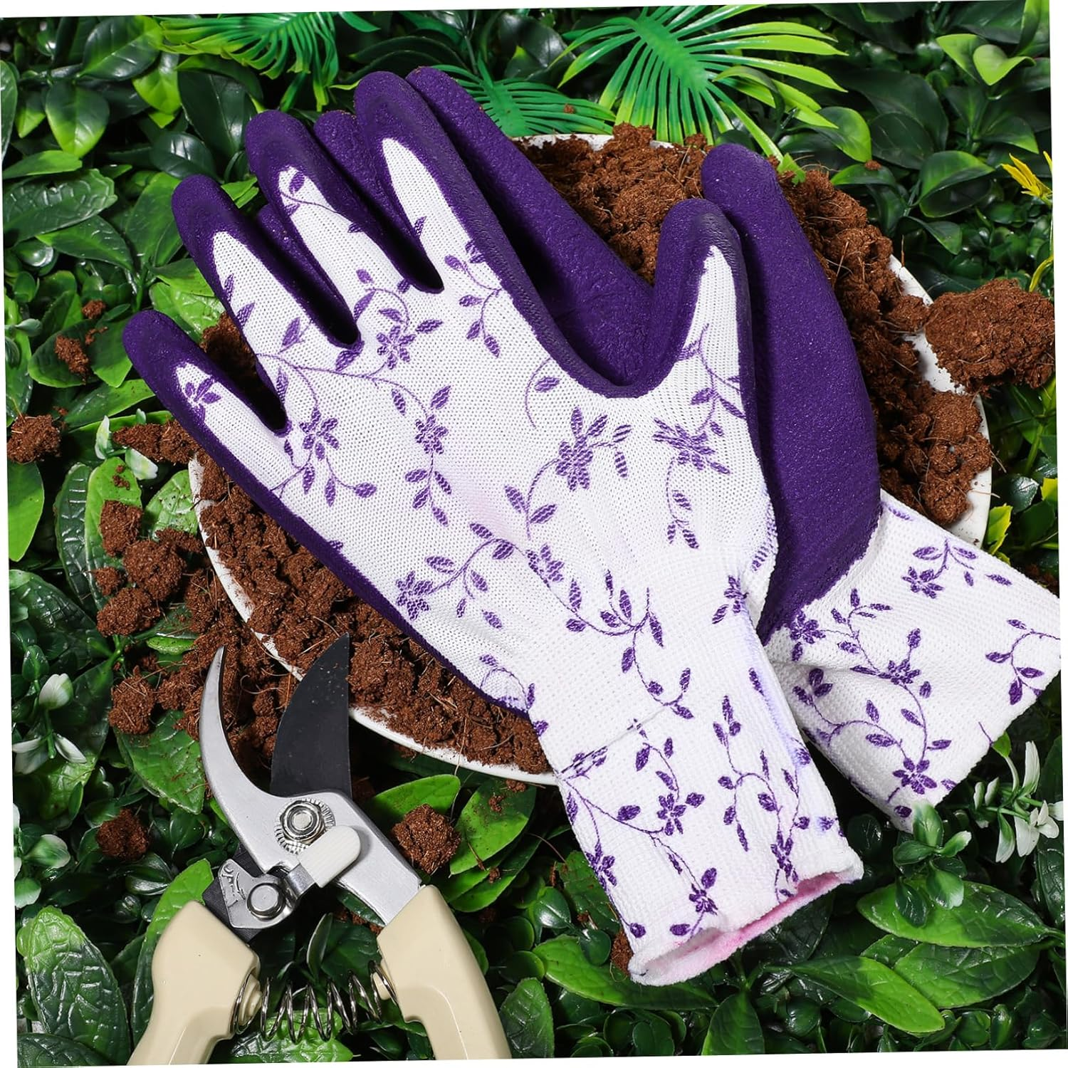 3Pairs Men Work Gloves Women Gardening Gloves of Long Cut Resistant for Construction image number 5