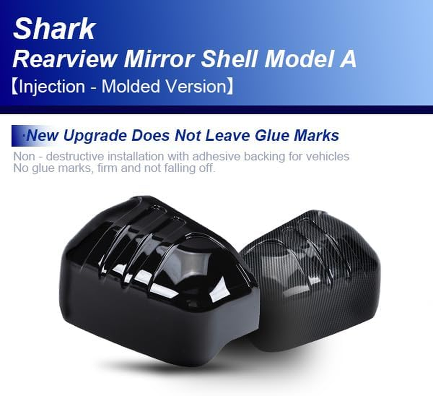 Side Rearview Mirror Cap Cover Compatible for Byd Shark Shark 6 (Bright Black)
