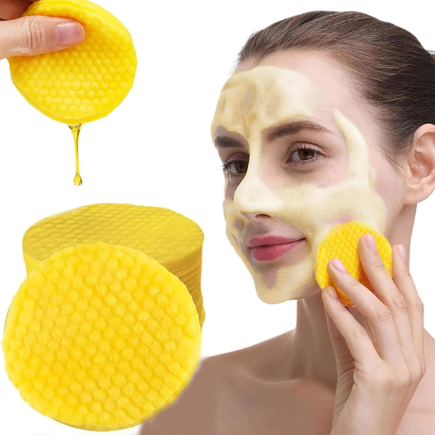 40 Pcs Kojic Acid and Turmeric Cleansing Pads,Turmeric Cleansing Pads for Dark Spots and Exfoliating, Reduce Blemishes & Dark Area,Deep Cleansing Oil Control Shrink Pore Mild Formula, for All Skin Types,100% Natural