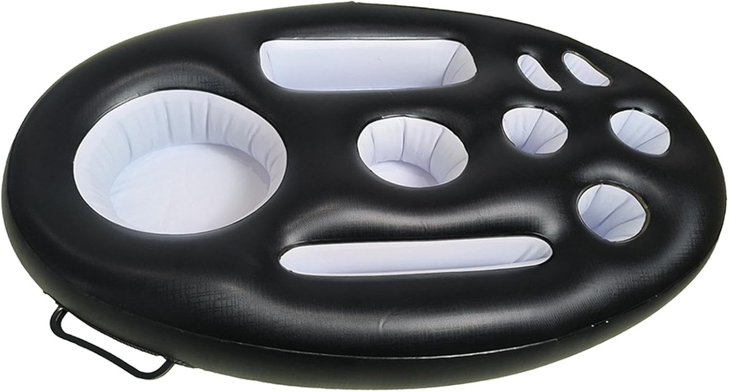 Pool Drink Holder Tray | Floating Drink Holder with 8 Holes | Poolside Beverage Tray PVC Swimming Pool Drink Holder Beach Party Drink Holder Inflatable Beverage Holder for Pool image number 6