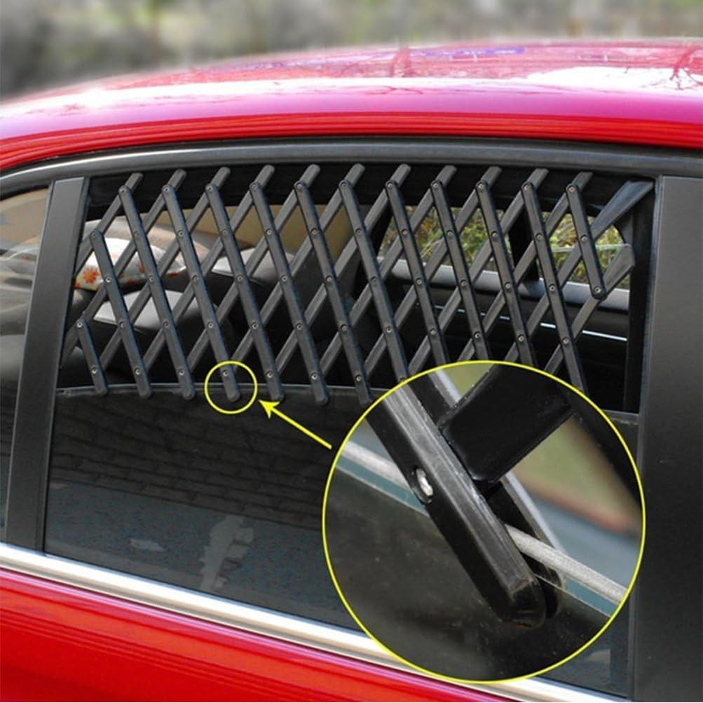 Dog Car Safety Barrier, 2 Pcs Adjustable Pet Car Window Barrier, Cars Window Pet Gate Mesh Security Lattice Telescopic Fence, Pets Fence with Ventilation for Dogs & Cats image number 1