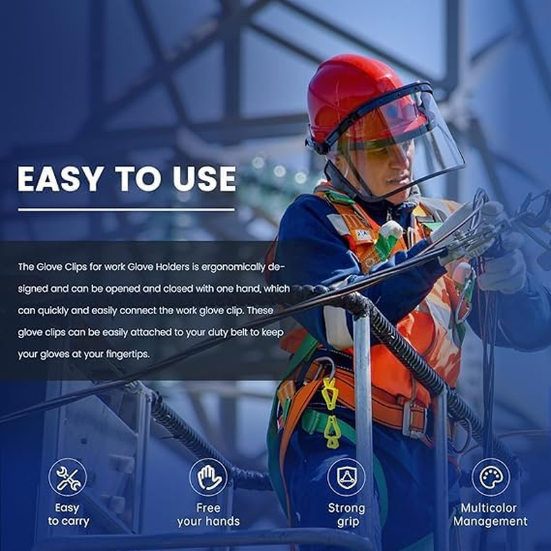 Glove Clips for Work Glove Grabber Clip Anti-Loss Waist Buckle Clip, Glove Keeper, Plastic Safety Work Glove Grabber Clips 6 PCS image number 5