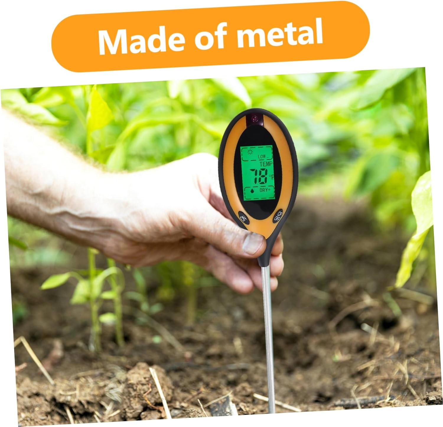 Kisangel Soil Moisture Garden Soil Tester Temperature and Ph Testing for Outdoor Lawn Farm Gardening Hygrometer image number 1