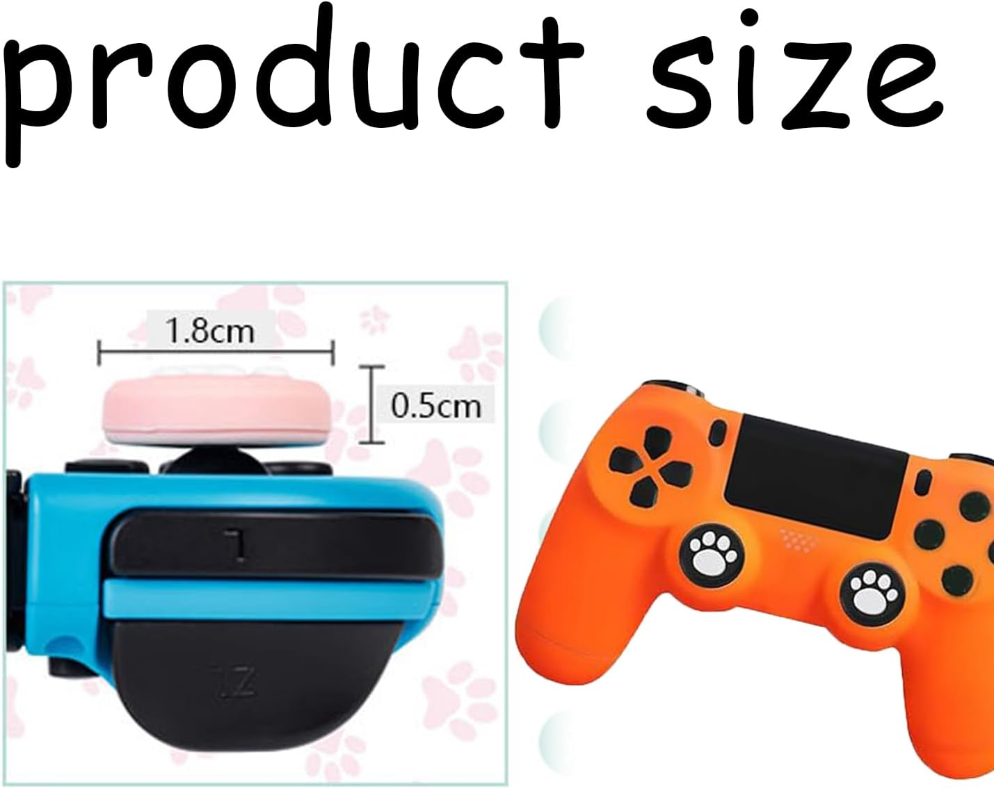 WEZCHUGHAOL 8PCS Silicone Thumb Grip Caps, Cat Paw Design Black & White - Ergonomic Joystick Covers for Enhanced Gaming Comfort and Control image number 4