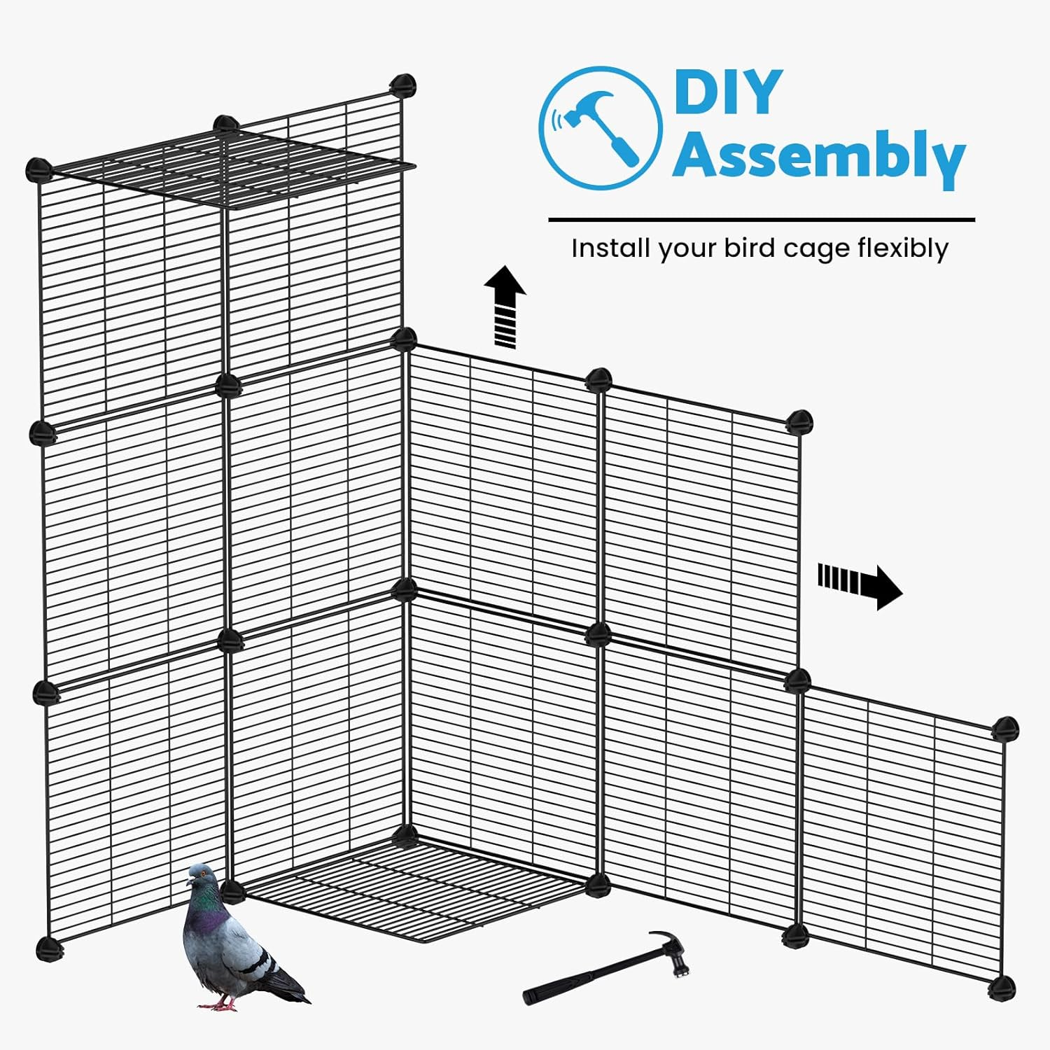 Advwin 160Cm Flight Bird Cage, Roof Top Metal Birdcage with Slide-Out Tray and Perches, Small Parrots Birdcage for Cockatiels Budgies Lovebirds Canaries Pigeons image number 1