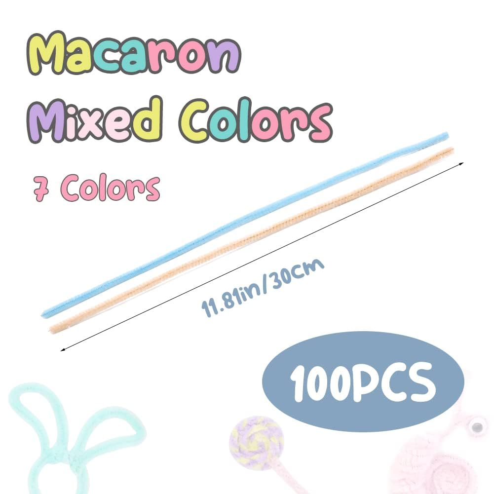 200 Pcs Pipe Cleaners Craft, Pipe Cleaners Chenille Stem,7 Assorted Colors Pipe Cleaners Craft Supplies for Pipe Cleaners DIY Arts Crafts Decorations image number 6