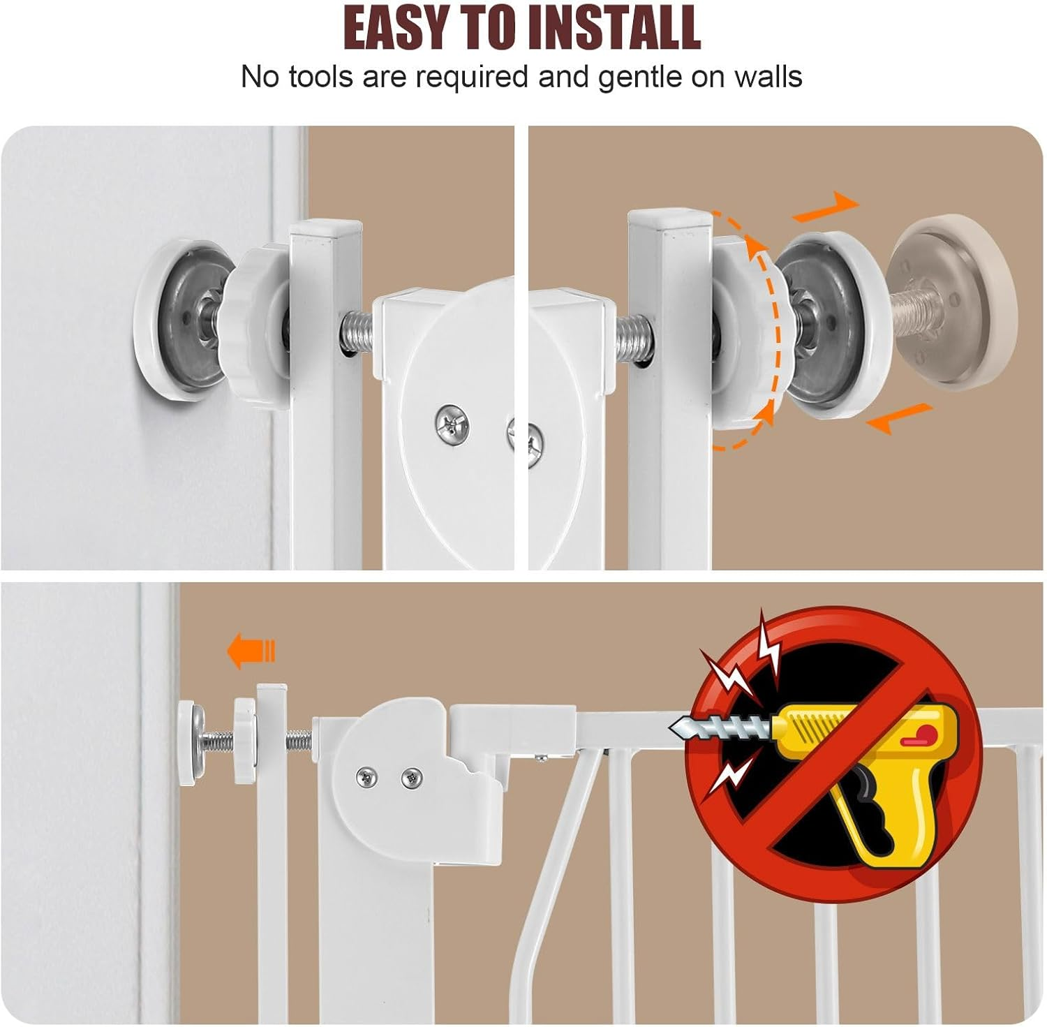 Pet Scene Safety Gate for Pet Dog Cat Security 142Cm Extra Tall Retractable Pet Fence Enclosure Guard Kitchen Doorway Stairs Barrier with Walk through Door image number 6