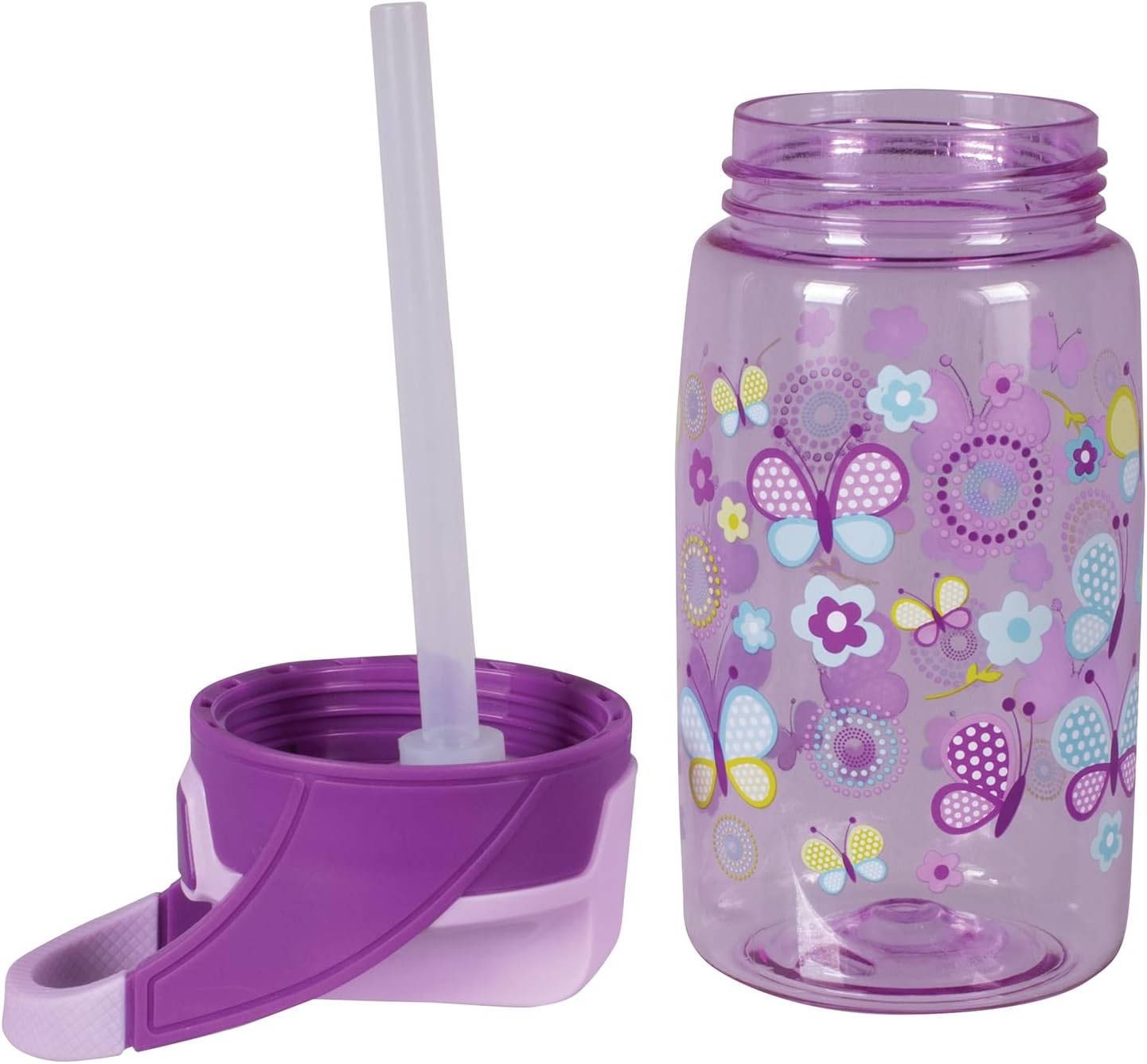 Avanti Yumyum Kids Autospout Tritan Drink Bottle, 450Ml, Butterflies - Dinosaur Parade image number 2