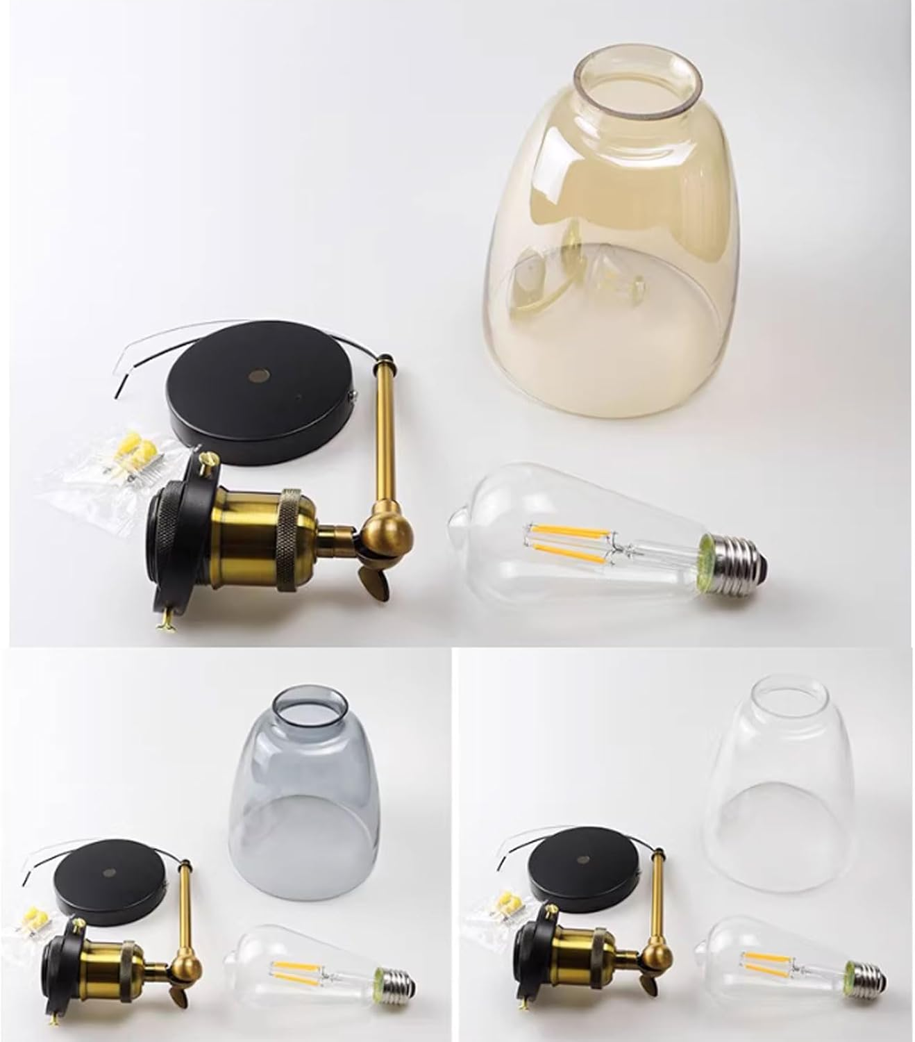 Vintage Wall Sconces Anti-Rust Brushed Finish Light Fixtures Frosted Glass Wall Mounted Lamp for Bathroom Vanity Kitchen Wall Lighting image number 2