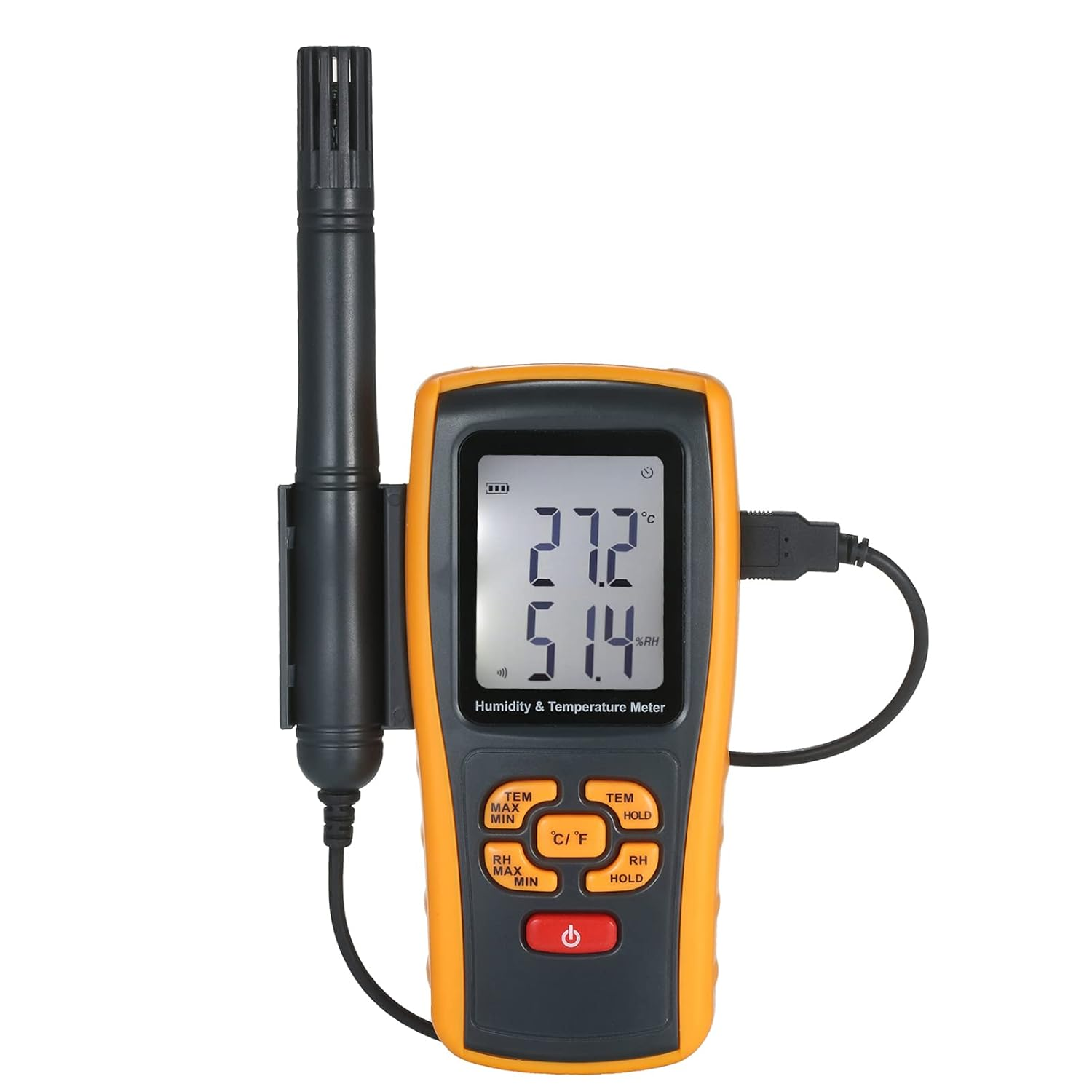 Detachable Digital Thermohygrometer with Connection and Hydrometer Industrial Thermo-Hygrometer Measuring Wet Bulb Dew Point Thermocouple Temperature image number 3