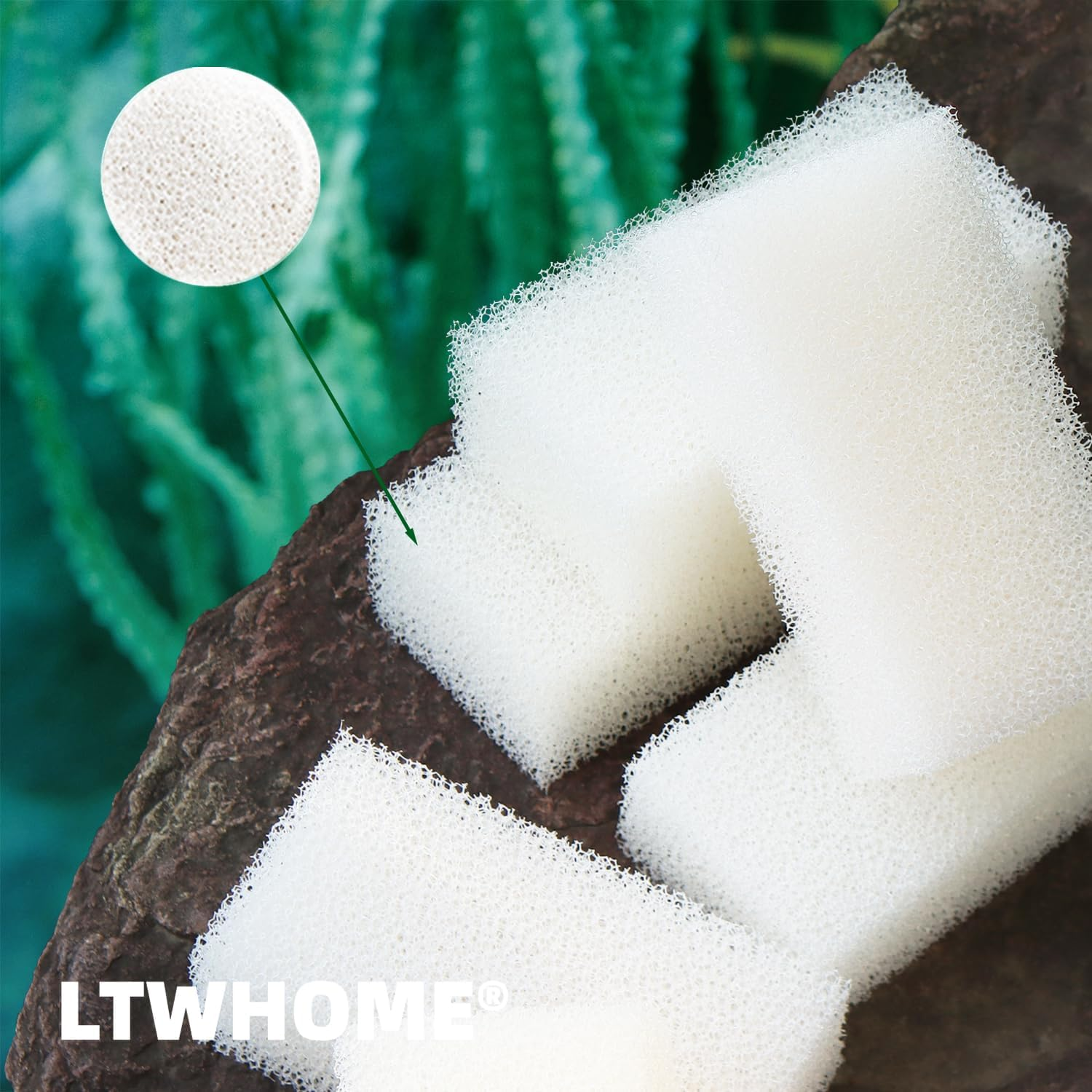 LTWHOME Foam Filter Pads Fit for Aqua Clear 50/200 Aquaclea (Pack of 12) image number 1