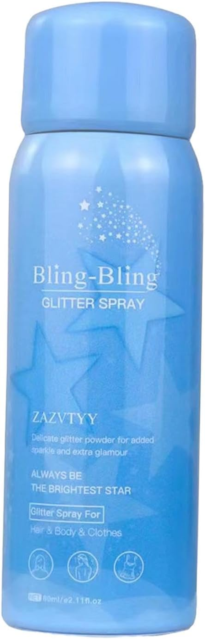 Shiny Glitter Spray 2.02Oz Travel Compact for Holiday Stage Makeup Nightclub image number 1