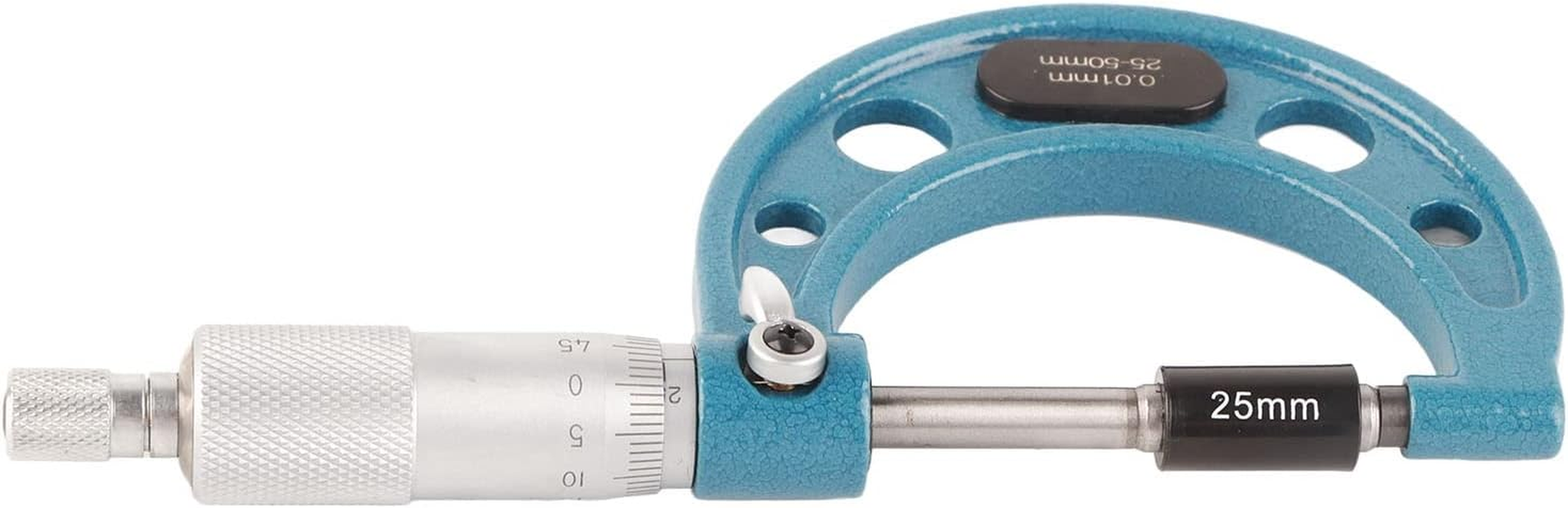 Outside Micrometer, Accurately Measure Length, Diameter, or Thickness with High Precision, Wide Measuring Range, Made of Stainless Steel Material, Clear Scales, Light and Small, (25-50Mm) image number 4