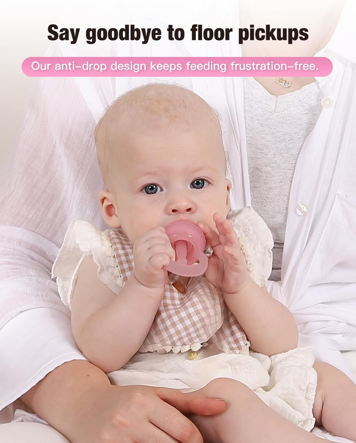 Baby Fruit Feeder & Popsicle Molds Tray Combo, New Born Must Haves and Babies Led Weaning Supplies for Safe Infant Self Feeding, 6+ Month (Pink) image number 6