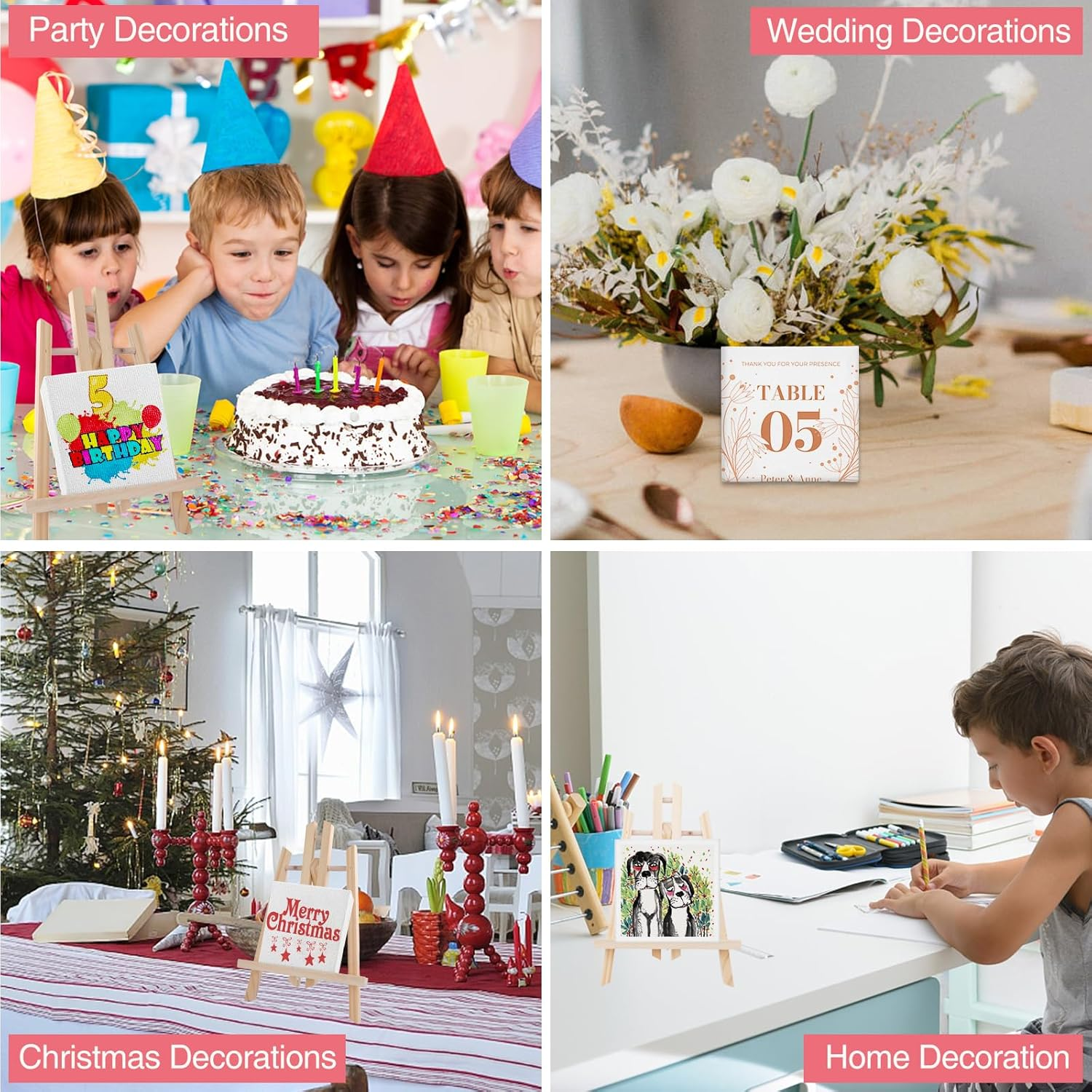 ESRICH Mini Canvases for Painting, Mini Canvas Bulk 100 Pack 2.4X2.4In, 2/5In Profile Small Square Canvases, Blank Canvases Are Great for School Projects and Kids Birthday Parties, Home Decor Project. image number 6