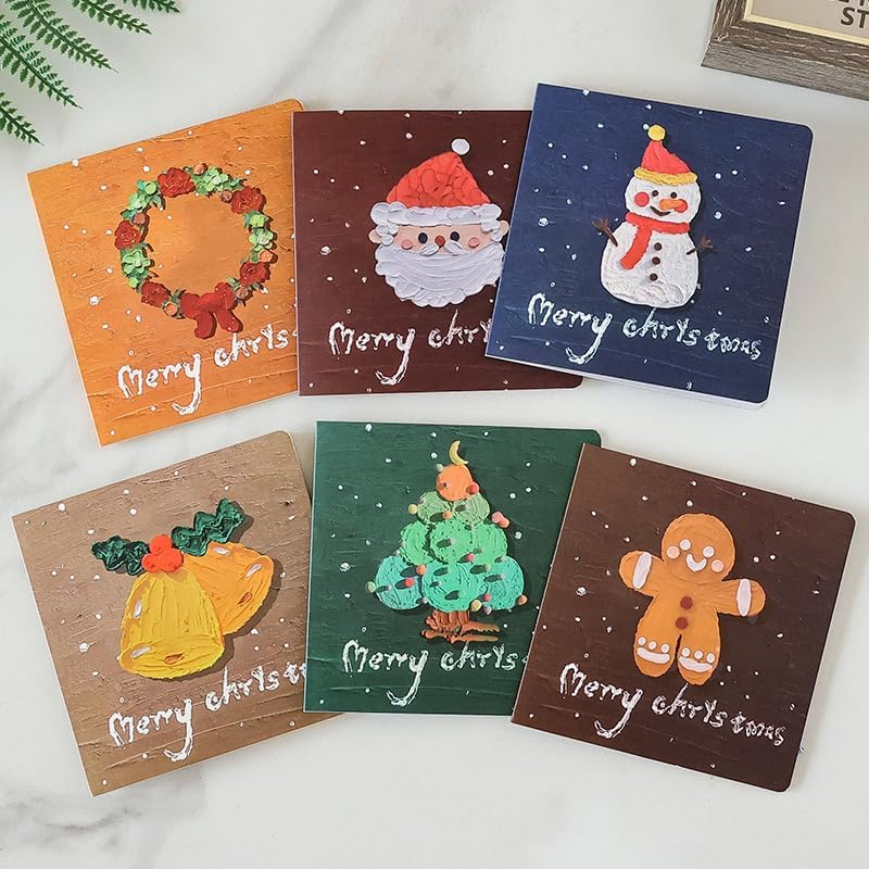 6 Pack Christmas Cards, Small Greeting Cards Bulk with Envelopes in 6 Styles, Silver Pressed Craft, Sealing Stickers Perfect for Christmas Dream image number 3