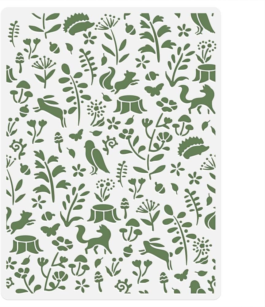 Doodlream Forest Plants and Animals Wall Stencil Template 11.8 X 15.7 Inch Reusable Plastic Woodland Nursery Stencil for Painting on Wood Wall Floor Fabric Glass Furniture DIY Home Decor Template image number 2