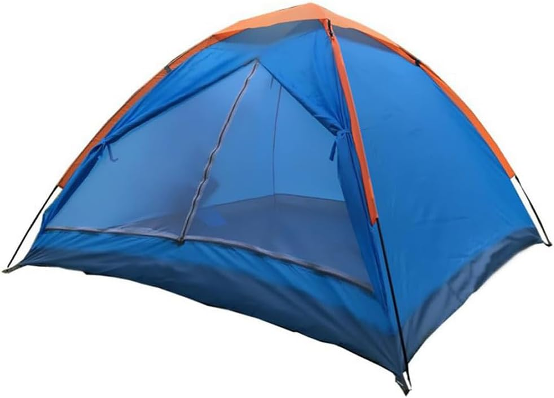 1-3 Person Camping Tent, Backpacking Tent, Easy Set up Shelter Trips Tent, Double Single Floor Dome Tent, Blue image number 5