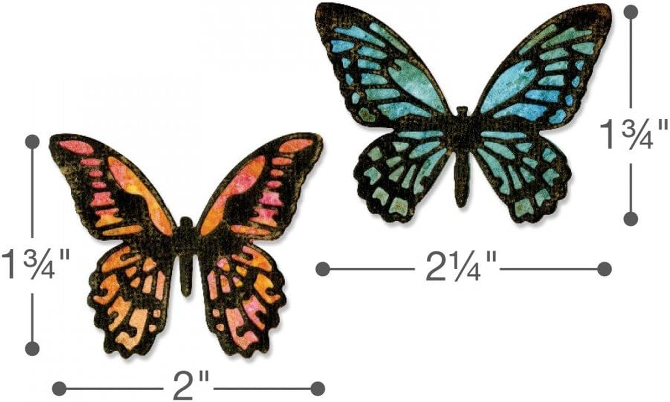 Sizzix Thinlits Die Set 661802, Mini Butterfly by Tim Hotlz, 4 Pack, Multi Color, One Size image number 1