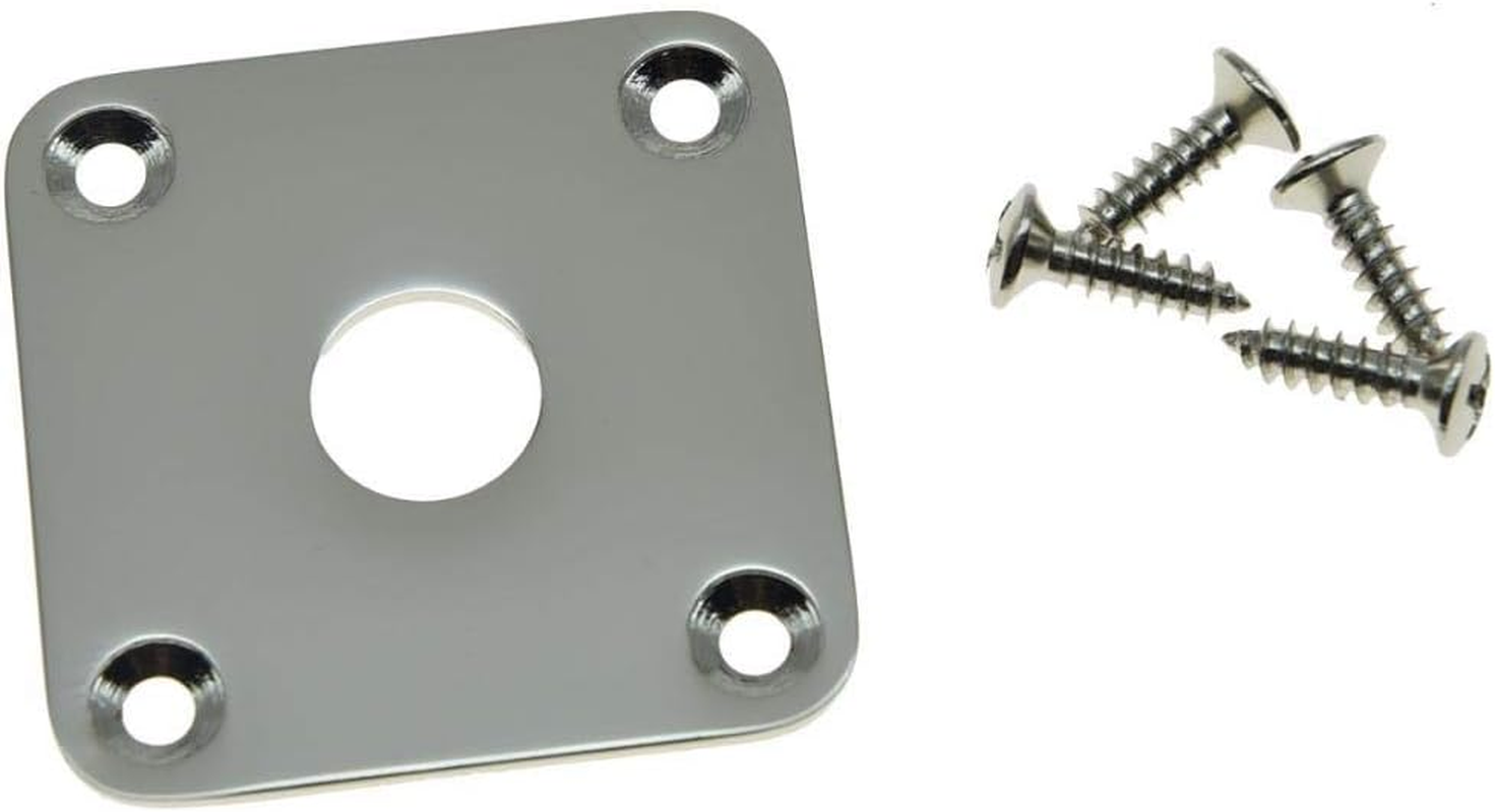 Dopro Chrome Flat Bottom Metal Jack Plate Flat Base Square Jackplate for Gibson LP Les Paul - Gold image number 2