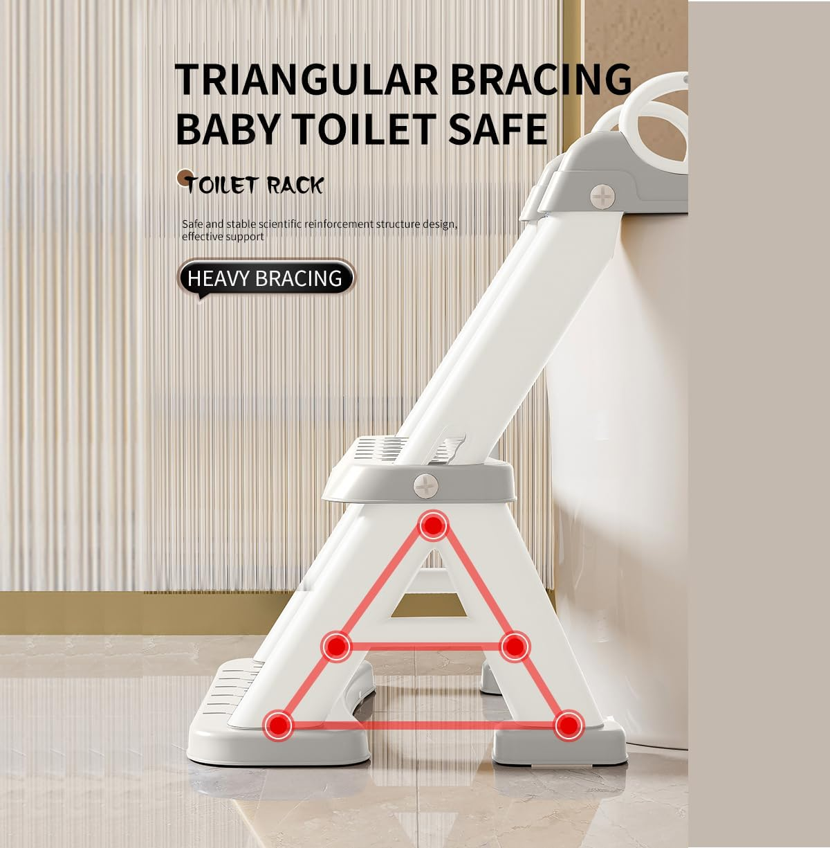 Pandaear Toilet Potty Training Seat with Step Stool Ladder, Comfortable Safe Potty Seat with Anti-Slip Pads Ladder & Bear Design for Kids Boys Toddlers -Grey image number 6