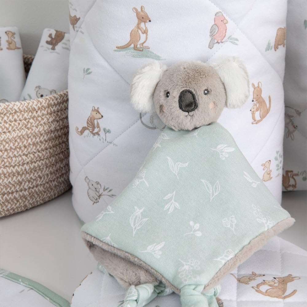 Living Textiles Organic Cotton Baby Security Blanket - Lovey Comforter with Plush Backing, Muslin Security Blanket for Babies & Toddlers, Soft Snuggle Toy for Sleep & Travel(Australiana) image number 1