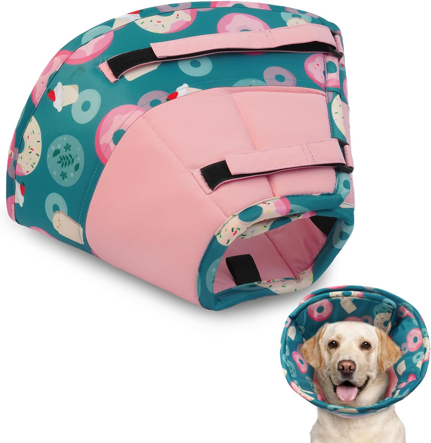 Hjumarayan Dog Collar - Soft Lick Protection Dog Adjustable Dog Collar Lick Protection Waterproof Protective Collar Prevent Injuries or Wounds Licks or Scratches (Red M) image number 4