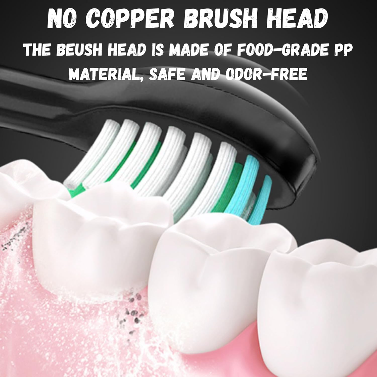 Smart Sonic Toothbrush &ndash; Rechargeable 600Mah Battery, Sleek Black Design, Complete Set with 8 Brush Heads, Charging Stand & Portable Travel Case | Long-Lasting Electric Toothbrush for Home, Office, Travel & Everyday Oral Care