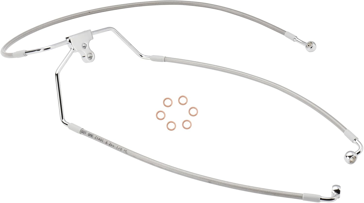 12" Handlebars Extension Front Brake Line for Harley 1996-2013 Harley Touring Road King/Road Glide/Street Glide/Electra Glide NO ABS Models, Stainless Steel Braided Brake Cable, Black