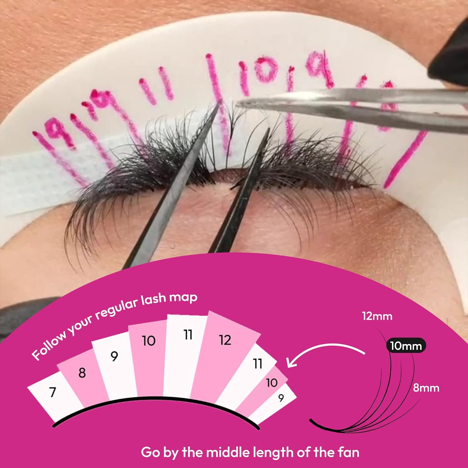 Eyesy Lash 500 Camellia Promade Fans - 5D 0.07 Size 7-9-11Mm Curl D - Natural Premade Lash Fans for Eyelash Extensions 3 Lengths in 1 Loose Pre Made Eyelash Create Depth, Texture, Layer, Volume image number 2