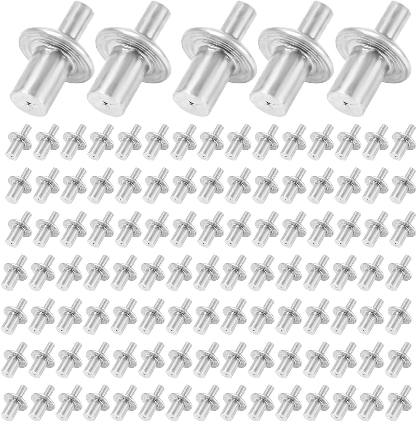100Pcs Hammer Rivets, Aluminum round Head Rivets Percussion Rivets Solid Rivets Percussion Type Expansion Rivets for Home Electronics image number 5