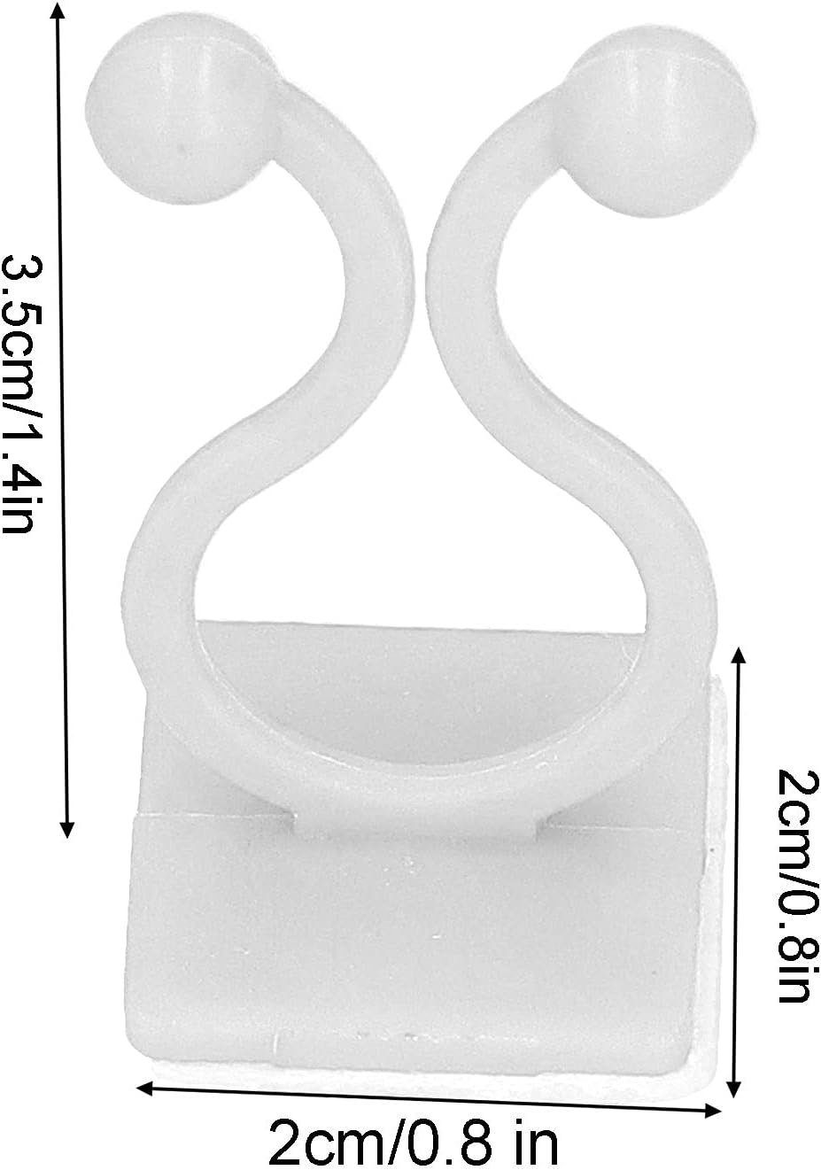 Ejoyous 100 Pcs Plant Climbing Wall Fixing Clips (1.4X0.8X0.8In) Eco-Friendly ABS Material, Tool-Less Installation Knob Design, Non-Damaging, for Vines Indoor/Balcony/Garden/Greenhouse (White)