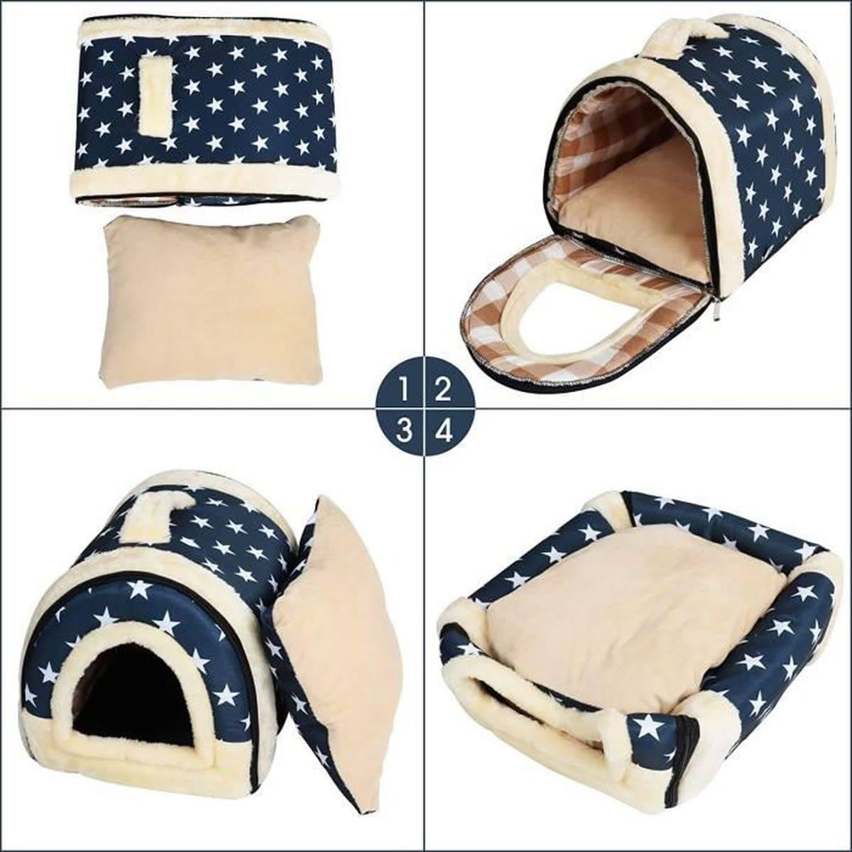 AIMALL Deluxe Pet Dog House Igloo Design &ndash; Foldable Cushioned Cat & Puppy Bed, Machine Washable, Durable Nylon with PP Cotton, Sizes S-XL for Small to Large Pets image number 4