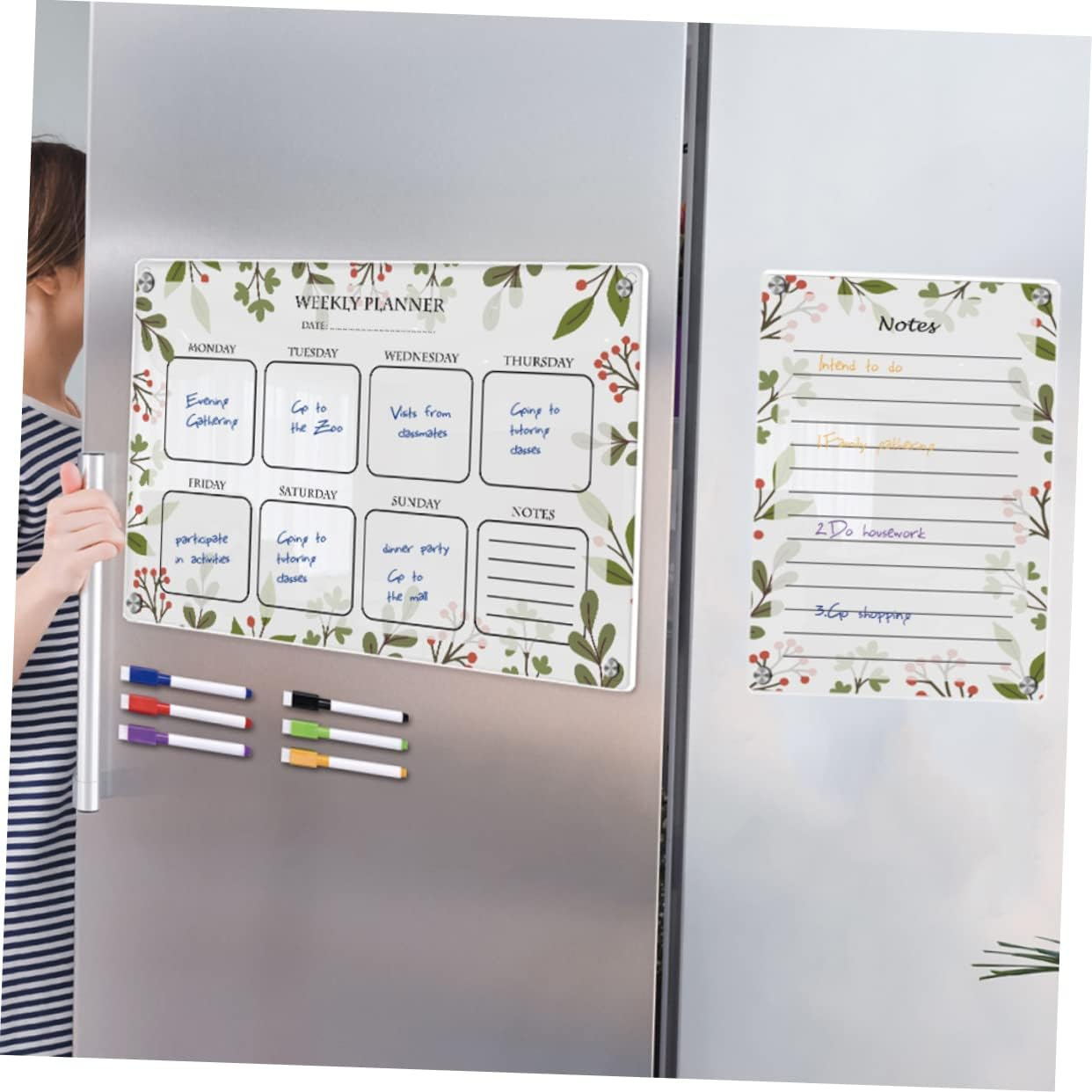 COHEALI Acrylic Magnetic Fridge Dry Erase Board Planning Writing Board for Kitchen image number 2