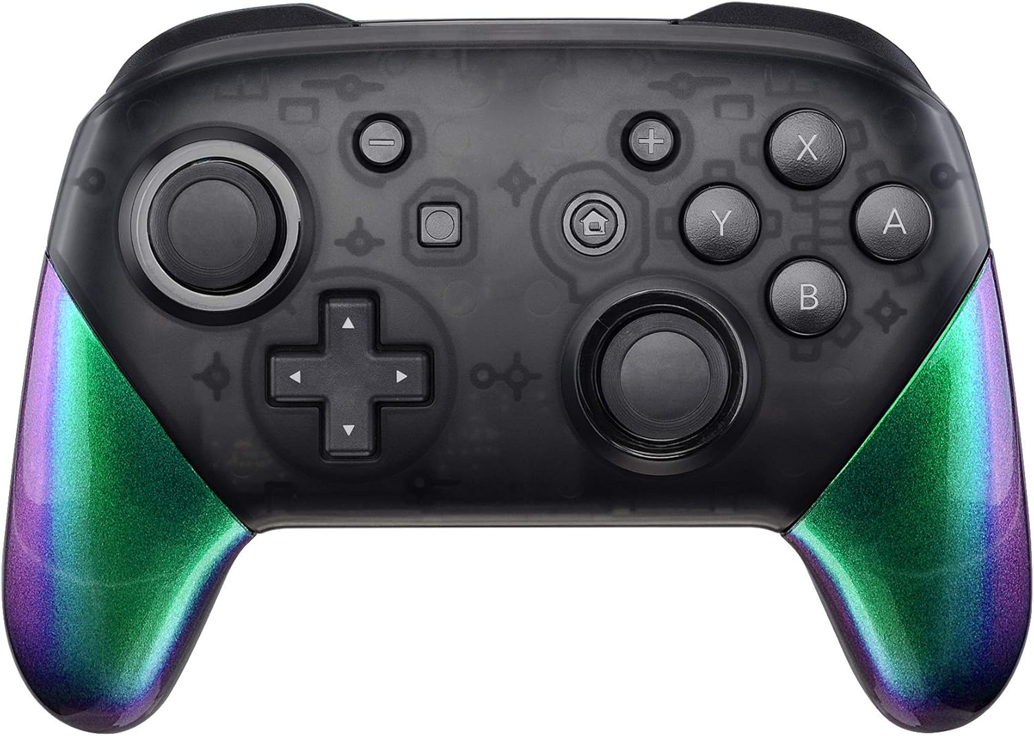 Extremerate Chameleon Replacement Handle Grips for Nintendo Switch Pro Controller, Green Purple DIY Hand Grip Shell for Nintendo Switch Pro - Controller NOT Included image number 4