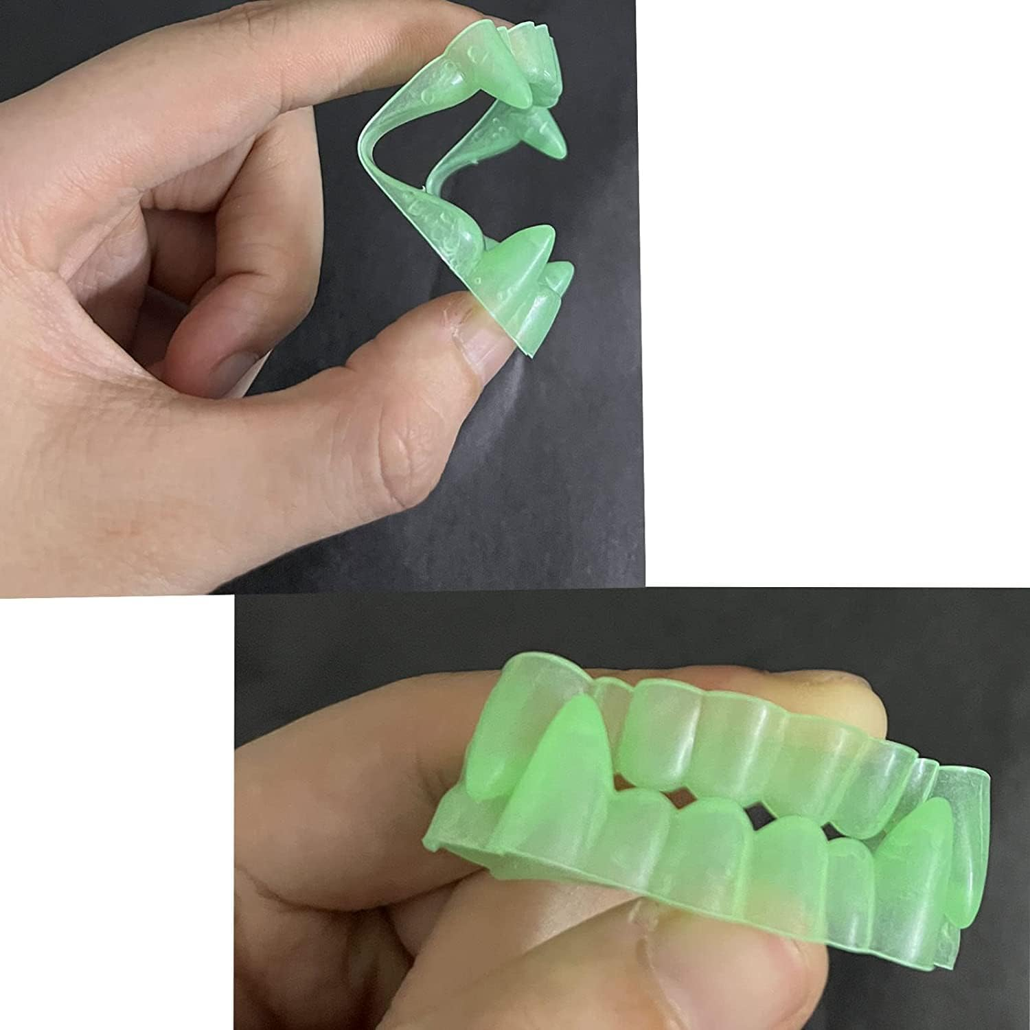 24 Pcs Vampire Fangs, Plastic White and Glow in the Dark Vampire Teeth for Dress up Costume Cosplay Photo Props Halloween Christmas image number 6