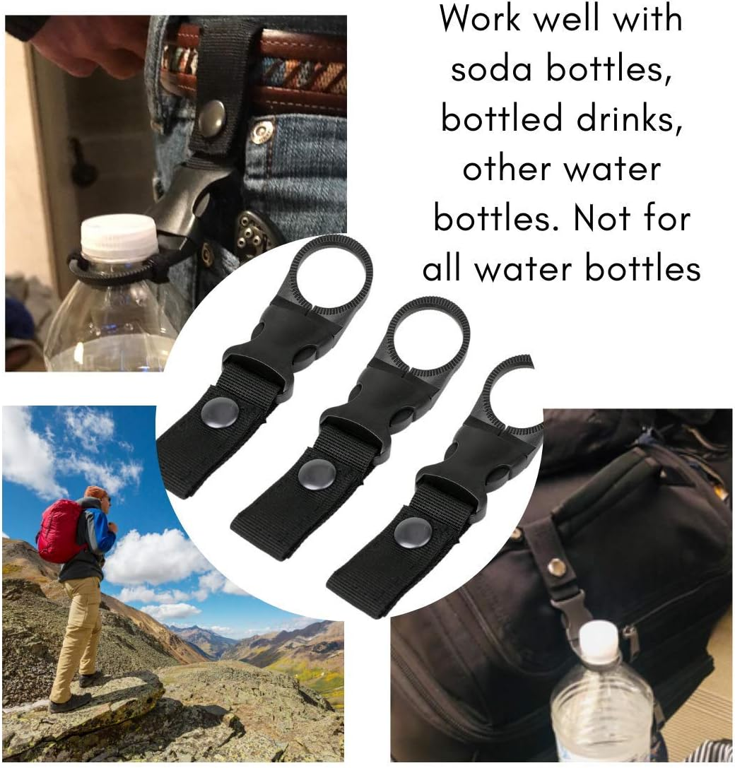 Flammi 3Pcs Hanging Buckle Portable Water Bottle Ring Holder Mineral Water Bottle Clip for Backpack Belt Outdoor Camping Hiking Traveling image number 1