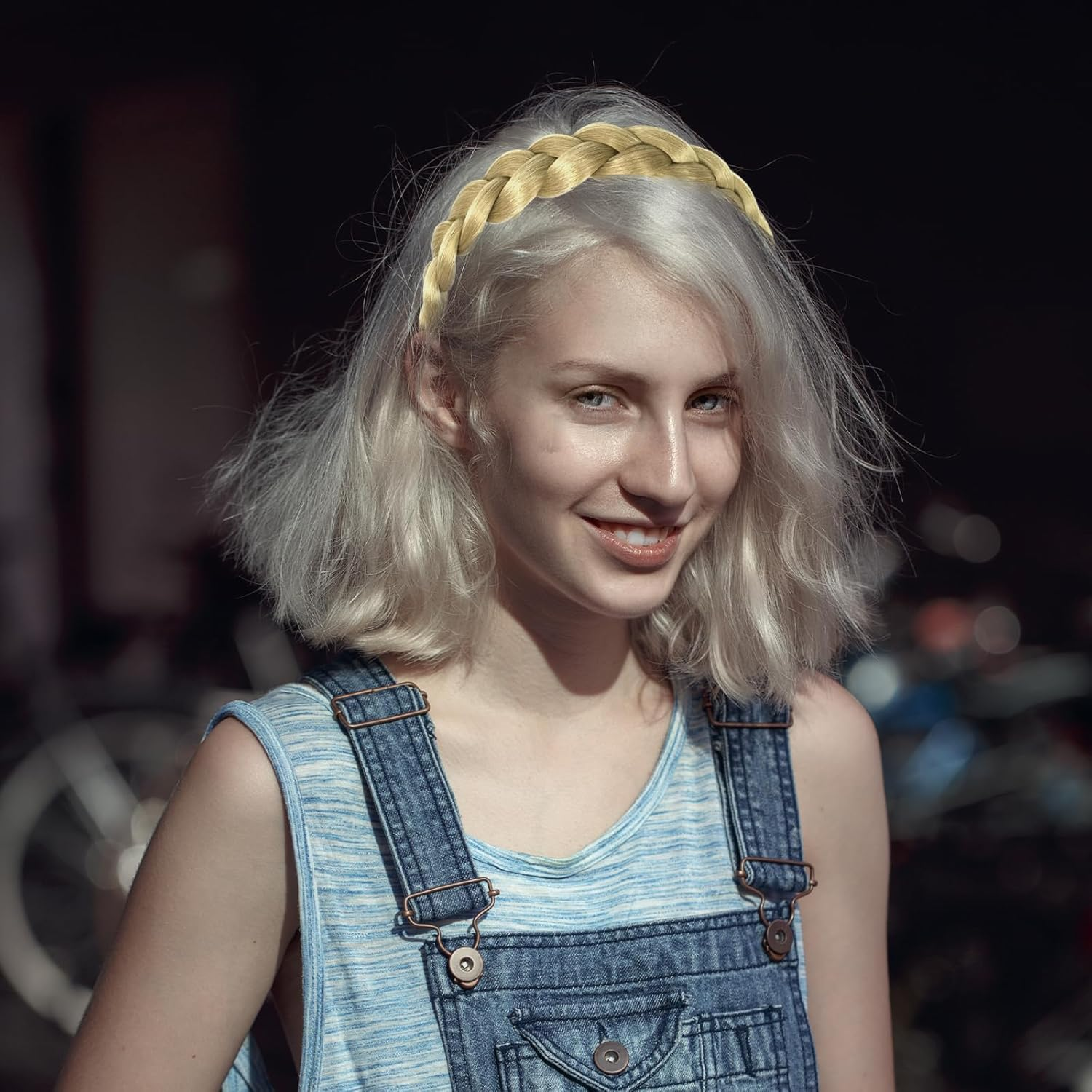 NILLOS Synthetic Hair Headband, 2 PCS Wide Braided Headband for Women (2 Colors, 40 Cm/15.74 In)