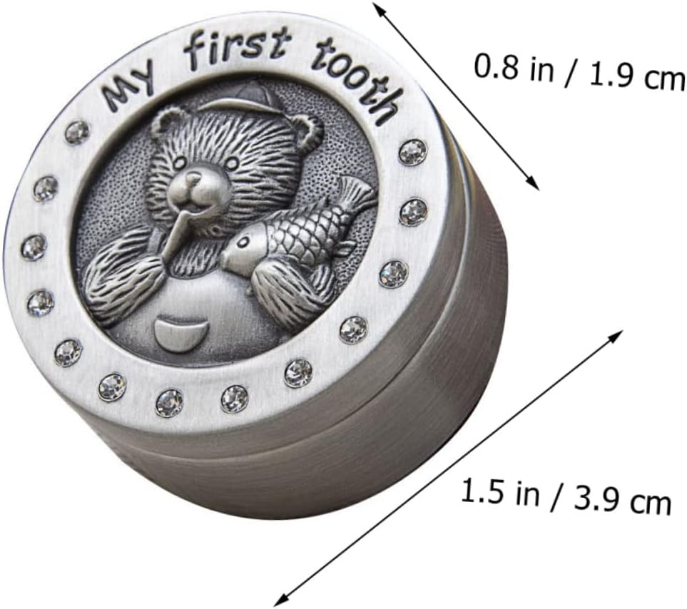2Pcs Tooth Box Keepsake Organizer for Birth Certificate Holder Metal Storage Case image number 6