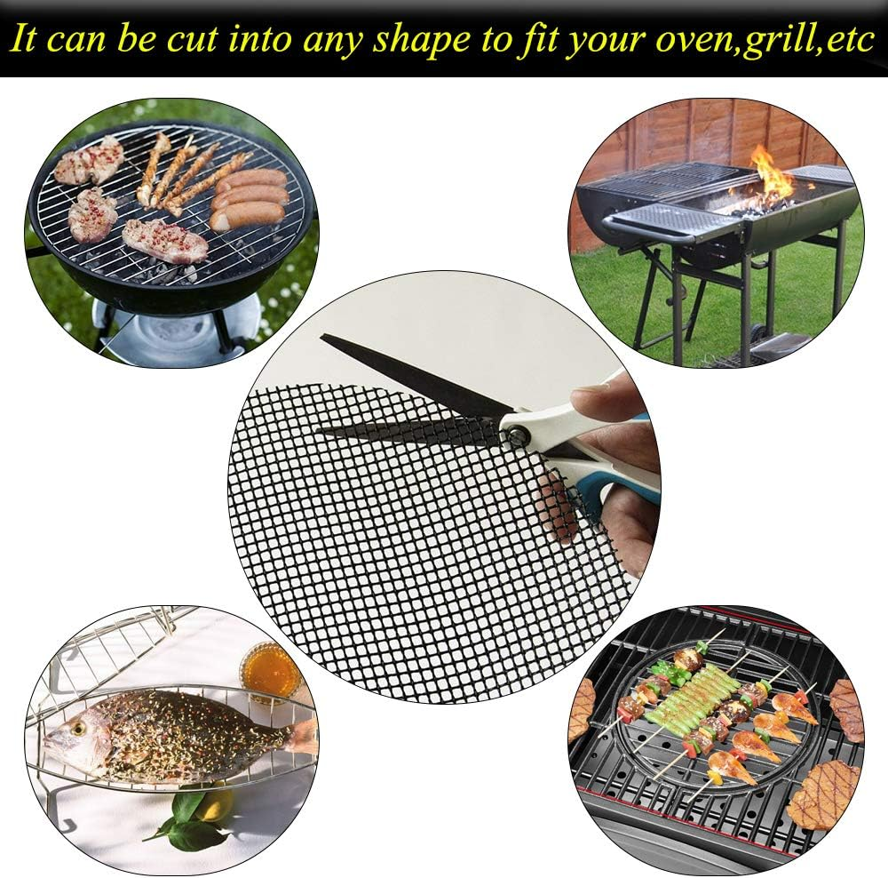 Looch BBQ Mesh Grill Mat Set of 5 - Heavy Duty Nonstick Mesh Grilling Mats & Barbecue Accessories - Reusable and Easy to Clean - Works on Gas, Charcoal, Electric Grill and More - 15.75 X 13 Inch - 5Pcs image number 4