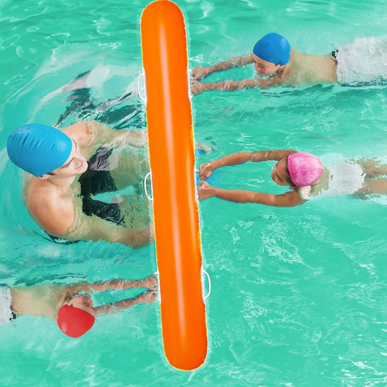 Inflatable Pool Poles, 150 Cm Swimming Pool Noodle with Handles, Inflatable Water, Inflatable Pool Toy for Swimming Pool, Beach, Sea Party