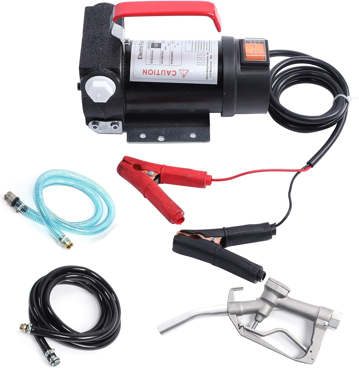 Oil Change Pump, 12V Electric Fluid Extractor Scavenge Suction Oil Transfer Pump Electric Fuel Transfer Pump with Fuel Nozzle for Auto Marine Boat Car Motorbike image number 4